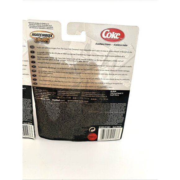 Lot of 2 Coca Cola Matchbox Collection Cars 1998 Mercedes 1971 Camaro Mattel Vtg - Picture 6 of 10
